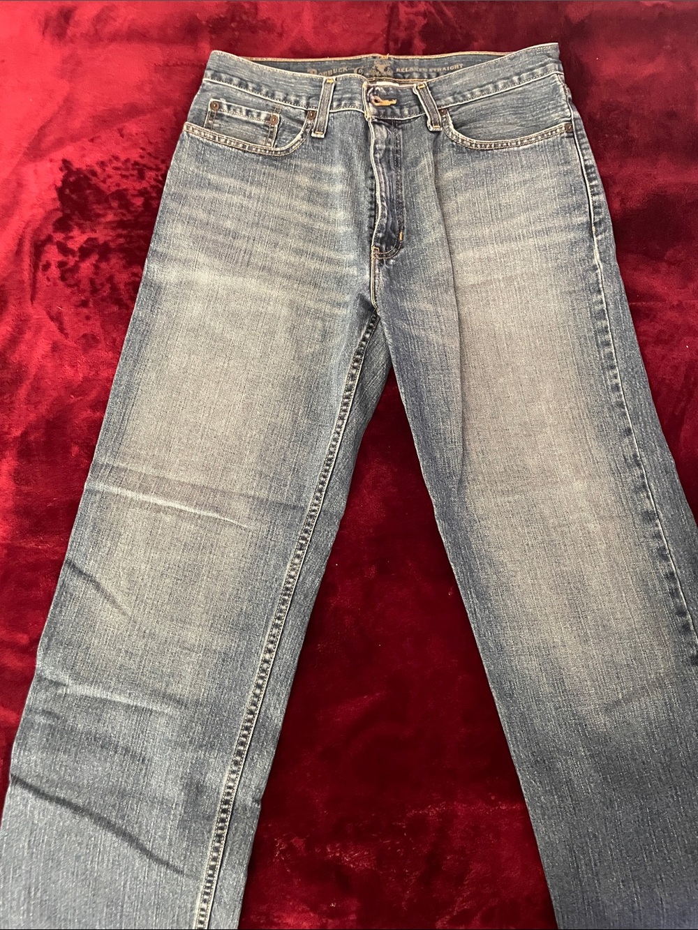 Men's Straight-Leg Jeans in Faded Blue Wash